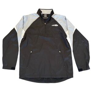 Wicked Quick Joe Gibbs Racing Windbreaker Jacket Mens Medium Black Grey 1/4 Zip